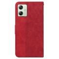 For Motorola Moto G54 Geometric Embossed Leather Phone Case(Red)