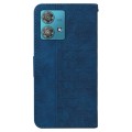 For Motorola Edge 40 Neo Geometric Embossed Leather Phone Case(Blue)