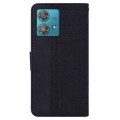 For Motorola Edge 40 Neo Geometric Embossed Leather Phone Case(Black)