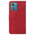 For Motorola Edge 40 Neo Geometric Embossed Leather Phone Case(Red)