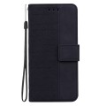 For Realme 12 5G Geometric Embossed Leather Phone Case(Black)