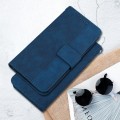 For Realme 12+ Geometric Embossed Leather Phone Case(Blue)
