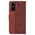 For Tecno Pova 5 Pro Geometric Embossed Leather Phone Case(Brown)