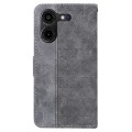 For Tecno Pova 5 Pro Geometric Embossed Leather Phone Case(Grey)