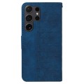 For Samsung Galaxy S24 Ultra 5G Geometric Embossed Leather Phone Case(Blue)