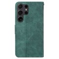 For Samsung Galaxy S24 Ultra 5G Geometric Embossed Leather Phone Case(Green)