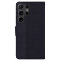 For Samsung Galaxy S24 Ultra 5G Geometric Embossed Leather Phone Case(Black)