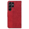 For Samsung Galaxy S24 Ultra 5G Geometric Embossed Leather Phone Case(Red)