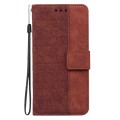 For Samsung Galaxy S24+ 5G Geometric Embossed Leather Phone Case(Brown)