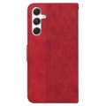 For Samsung Galaxy S24+ 5G Geometric Embossed Leather Phone Case(Red)