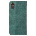 For Samsung Galaxy Xcover7 Geometric Embossed Leather Phone Case(Green)