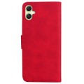 For Samsung Galaxy A05 Skin Feel Pure Color Flip Leather Phone Case(Red)