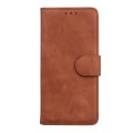 For Samsung Galaxy A05 Skin Feel Pure Color Flip Leather Phone Case(Brown)