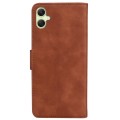 For Samsung Galaxy A05 Skin Feel Pure Color Flip Leather Phone Case(Brown)