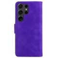 For Samsung Galaxy S24 Ultra 5G Skin Feel Pure Color Flip Leather Phone Case(Purple)