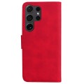 For Samsung Galaxy S24 Ultra 5G Skin Feel Pure Color Flip Leather Phone Case(Red)
