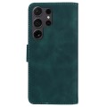 For Samsung Galaxy S24 Ultra 5G Skin Feel Pure Color Flip Leather Phone Case(Green)
