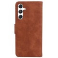 For Samsung Galaxy S24 5G Skin Feel Pure Color Flip Leather Phone Case(Brown)