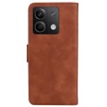 For Xiaomi Redmi Note 13 5G Skin Feel Pure Color Flip Leather Phone Case(Brown)
