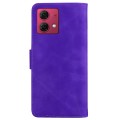For Motorola Moto G84 Skin Feel Pure Color Flip Leather Phone Case(Purple)