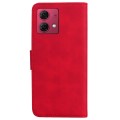 For Motorola Moto G84 Skin Feel Pure Color Flip Leather Phone Case(Red)