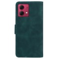 For Motorola Moto G84 Skin Feel Pure Color Flip Leather Phone Case(Green)