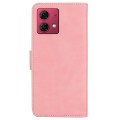For Motorola Moto G84 Skin Feel Pure Color Flip Leather Phone Case(Pink)