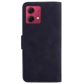 For Motorola Moto G84 Skin Feel Pure Color Flip Leather Phone Case(Black)