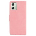 For Motorola Moto G54 Skin Feel Pure Color Flip Leather Phone Case(Pink)
