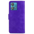For Motorola Edge 40 Neo Skin Feel Pure Color Flip Leather Phone Case(Purple)