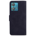 For Motorola Edge 40 Neo Skin Feel Pure Color Flip Leather Phone Case(Black)