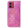 For Motorola Moto G84 Colorful Magnetic Buckle Leather Phone Case(Pink)