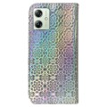 For Motorola Moto G54 Colorful Magnetic Buckle Leather Phone Case(Silver)