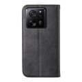 For Xiaomi 13T Cubic Grid Calf Texture Magnetic Leather Phone Case(Black)