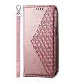 For Xiaomi 13T Cubic Grid Calf Texture Magnetic Leather Phone Case(Rose Gold)