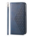 For Xiaomi 13T Cubic Grid Calf Texture Magnetic Leather Phone Case(Blue)