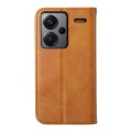 For Xiaomi Redmi Note 13 Pro+ Cubic Grid Calf Texture Magnetic Leather Phone Case(Yellow)