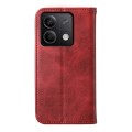 For Xiaomi Redmi Note 13 5G Cubic Grid Calf Texture Magnetic Leather Phone Case(Red)