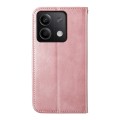 For Xiaomi Redmi Note 13 5G Cubic Grid Calf Texture Magnetic Leather Phone Case(Rose Gold)