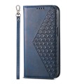 For Xiaomi Redmi Note 13 5G Cubic Grid Calf Texture Magnetic Leather Phone Case(Blue)