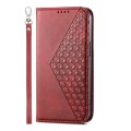 For Xiaomi Redmi Note 13 Pro 5G Cubic Grid Calf Texture Magnetic Leather Phone Case(Red)