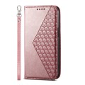 For Xiaomi Redmi Note 13 Pro 5G Cubic Grid Calf Texture Magnetic Leather Phone Case(Rose Gold)
