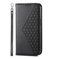 For Xiaomi 14 Pro Cubic Grid Calf Texture Magnetic Leather Phone Case(Black)