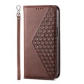 For Xiaomi 14 Pro Cubic Grid Calf Texture Magnetic Leather Phone Case(Brown)