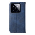 For Xiaomi 14 Pro Cubic Grid Calf Texture Magnetic Leather Phone Case(Blue)