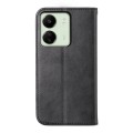 For Xiaomi Redmi 13C Cubic Grid Calf Texture Magnetic Leather Phone Case(Black)