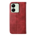 For Xiaomi Redmi 13C Cubic Grid Calf Texture Magnetic Leather Phone Case(Red)