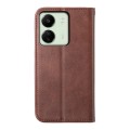 For Xiaomi Redmi 13C Cubic Grid Calf Texture Magnetic Leather Phone Case(Brown)