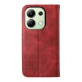 For Xiaomi Redmi Note 13 4G Cubic Grid Calf Texture Magnetic Leather Phone Case(Red)