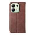For Xiaomi Redmi Note 13 4G Cubic Grid Calf Texture Magnetic Leather Phone Case(Brown)
